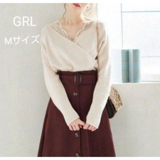 グレイル(GRL)の★GRL レース ドッキング カシュクール ニット トップス★(ニット/セーター)