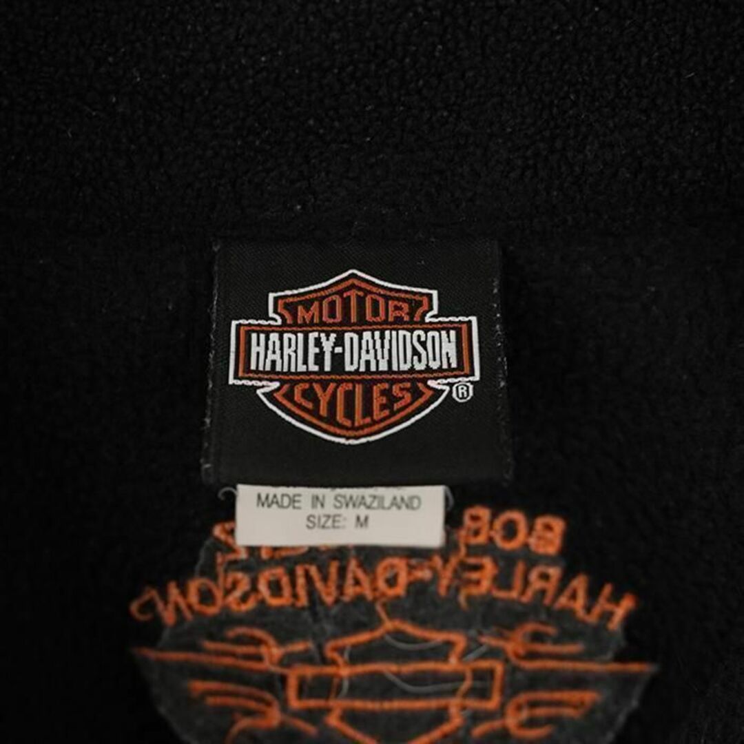 Harley Davidson(ハーレーダビッドソン)のハーレーダビッドソン ハーフジップフリース ロゴ刺繍 スウェットM 黒 ピンク レディースのトップス(トレーナー/スウェット)の商品写真