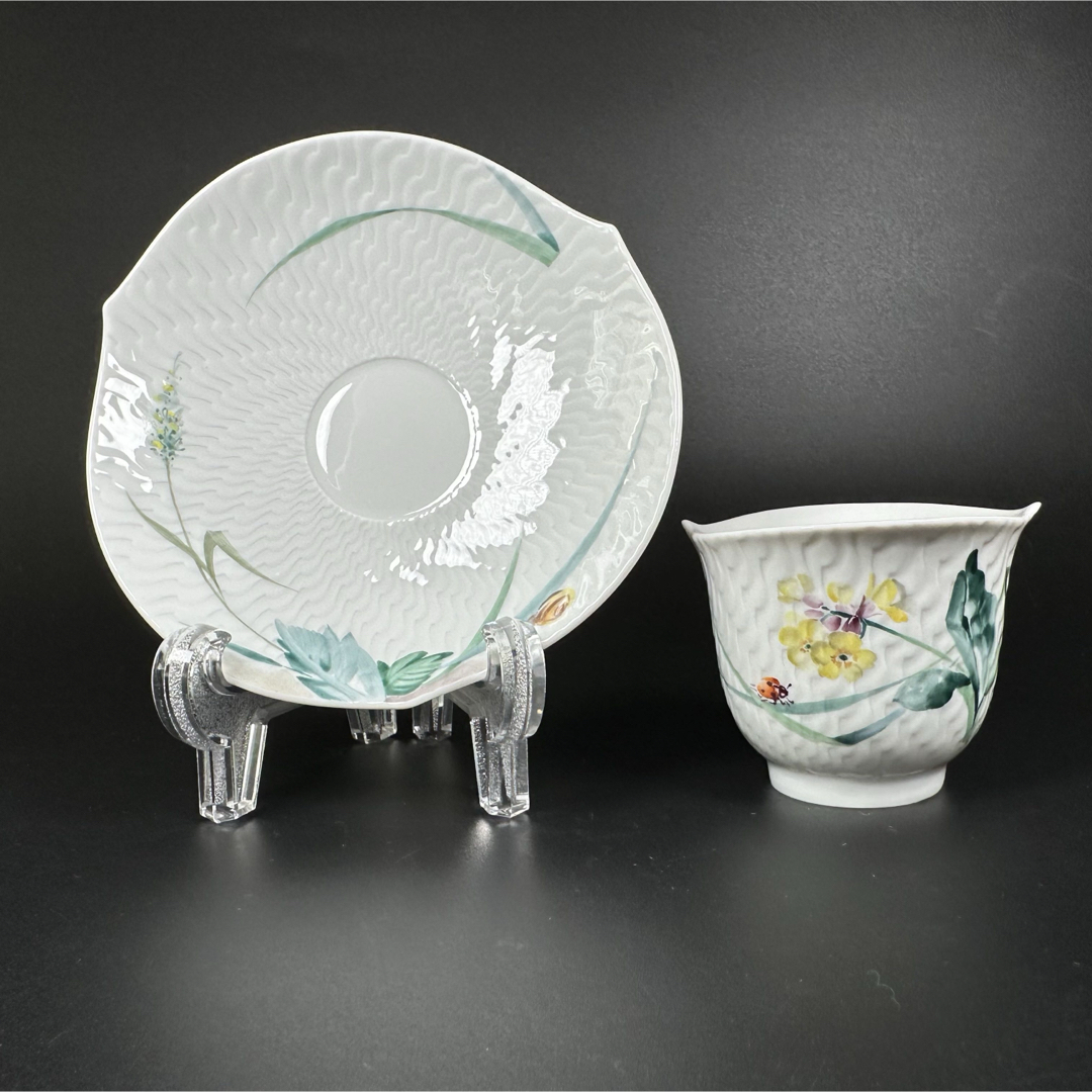 MEISSEN(マイセン)の新品 マイセン 森の声 サクラ草 湯呑み 茶托1セット、1級品 インテリア/住まい/日用品のキッチン/食器(食器)の商品写真