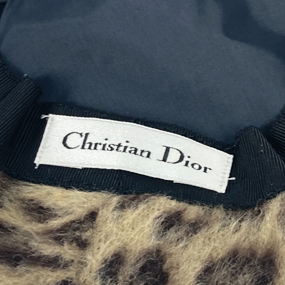 Dior(ディオール)のディオール Dior レオパード 豹柄 ヒョウ 帽子 ベレー帽 ウール ブラウン レディースの帽子(ハンチング/ベレー帽)の商品写真