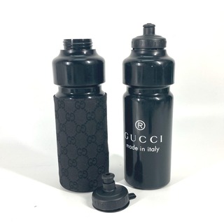 グッチ(Gucci)のグッチ GUCCI ロゴ ボトル×2 ボトル カバー セット 095・01・0538 GG 4点セット 水筒 インテリア ウィーターボトル タンブラー プラスチック ブラック(タンブラー)