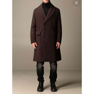 エンポリオアルマーニ(Emporio Armani)の【最高峰】EMPOLIO ARMANI メルトンチェスターコート ネイビー 50(チェスターコート)