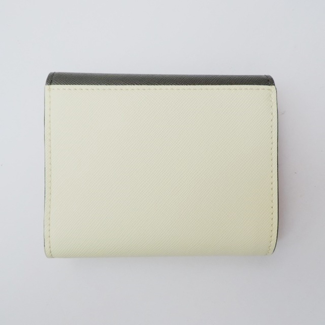Marni(マルニ)のMARNI(マルニ) 3つ折り財布 - PFMO0052U0 アイボリー×ダークグリーン×レッド レザー レディースのファッション小物(財布)の商品写真