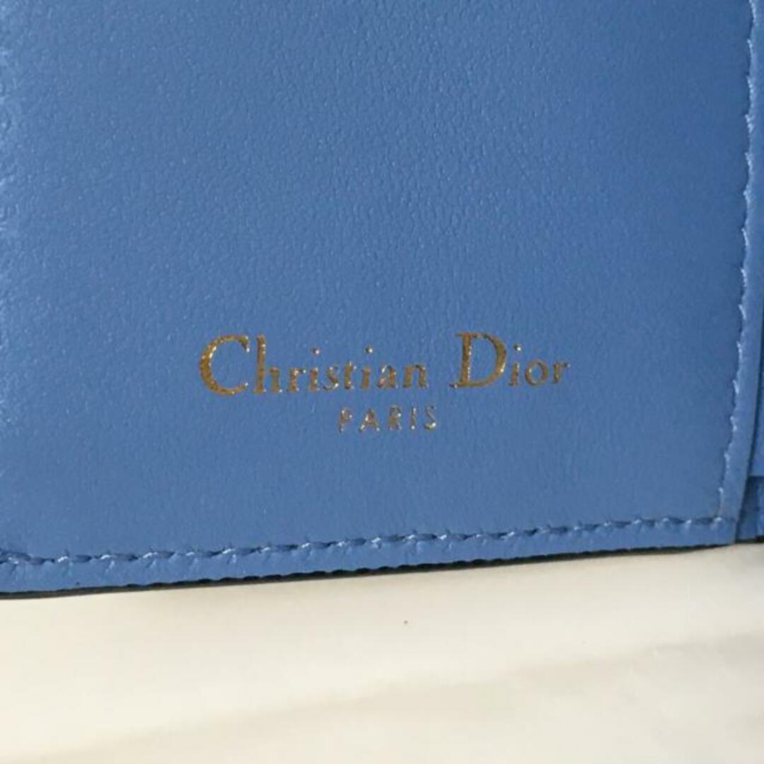 Christian Dior(クリスチャンディオール)のDIOR/ChristianDior(ディオール/クリスチャンディオール) 3つ折り財布 サドルロータスウォレット ブルーグレー×ベージュ レザー レディースのファッション小物(財布)の商品写真