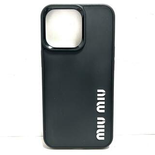 ミュウミュウ(miumiu)のmiumiu(ミュウミュウ) 携帯電話ケース - 5ZH149 黒×白 iPhoneケース/iPhone13Pro ラバー×プラスチック(モバイルケース/カバー)