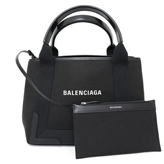 バレンシアガ(Balenciaga)のバレンシアガ BALENCIAGA ネイビーカバス トートバッグ コットン カーフスキン 339933 ブラック シルバー金具 未使用品(トートバッグ)