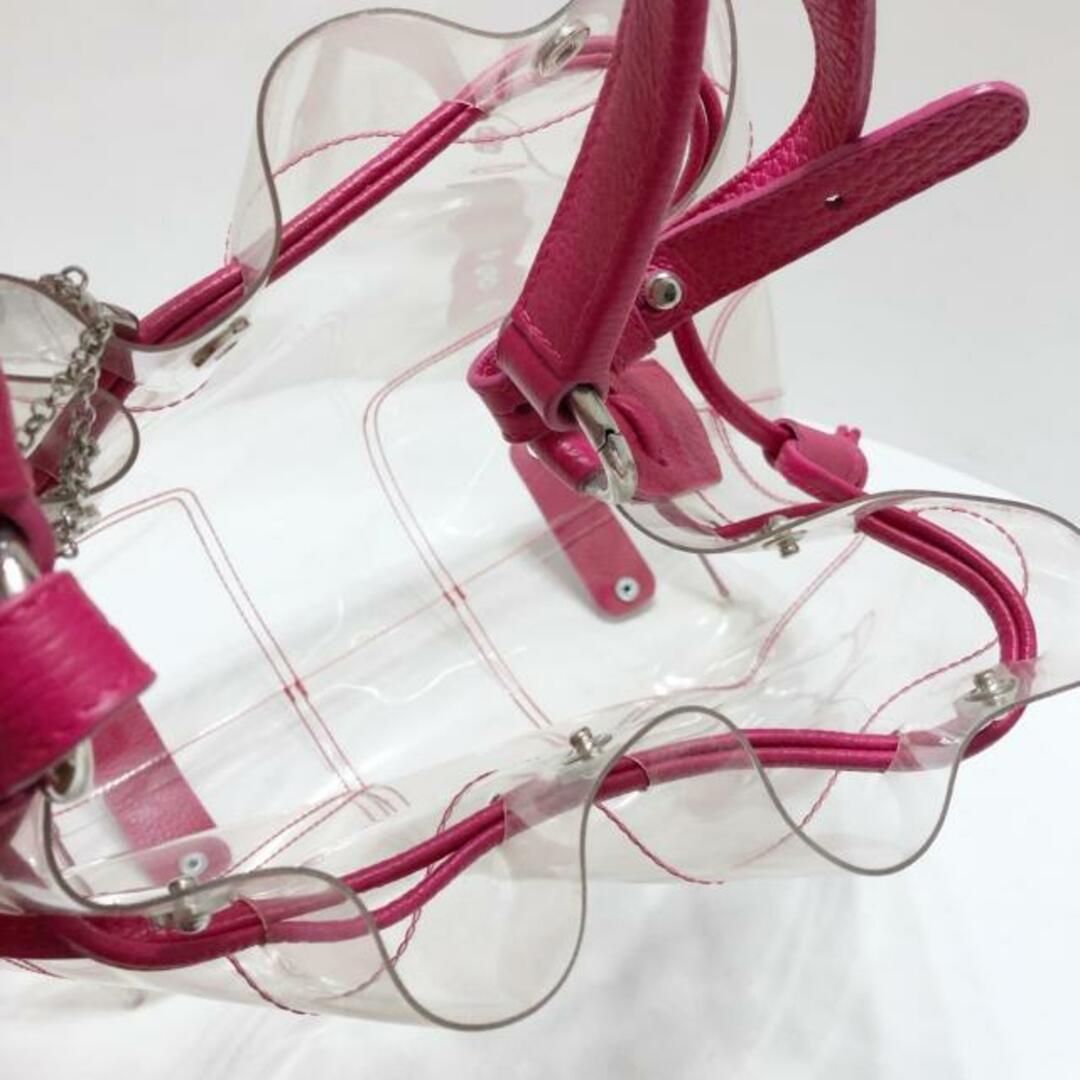 Furla(フルラ)のFURLA(フルラ) ハンドバッグ - ピンク×クリア PVC(塩化ビニール)×化学繊維×レザー レディースのバッグ(ハンドバッグ)の商品写真