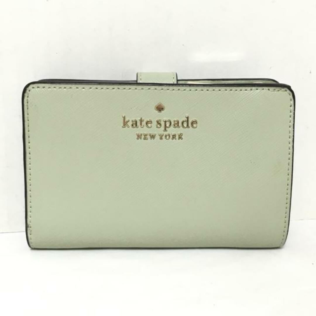 kate spade new york(ケイトスペードニューヨーク)のKate spade(ケイトスペード) 2つ折り財布 - WLR00128 ライトグリーン レザー レディースのファッション小物(財布)の商品写真