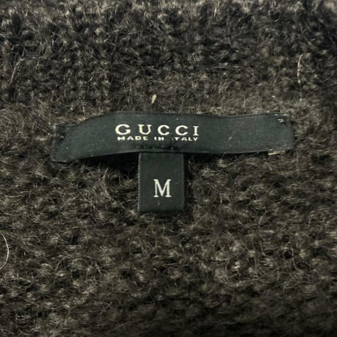 Gucci(グッチ)のGUCCI(グッチ) 長袖セーター サイズM メンズ - ダークブラウン×黒 クルーネック/刺繍 メンズのトップス(ニット/セーター)の商品写真