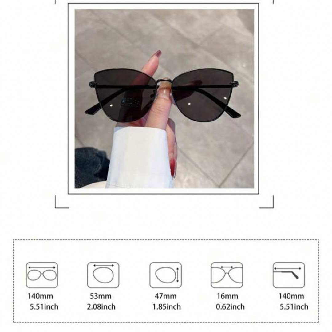 サングラス　ブラック×ダークグレー レディースのファッション小物(サングラス/メガネ)の商品写真