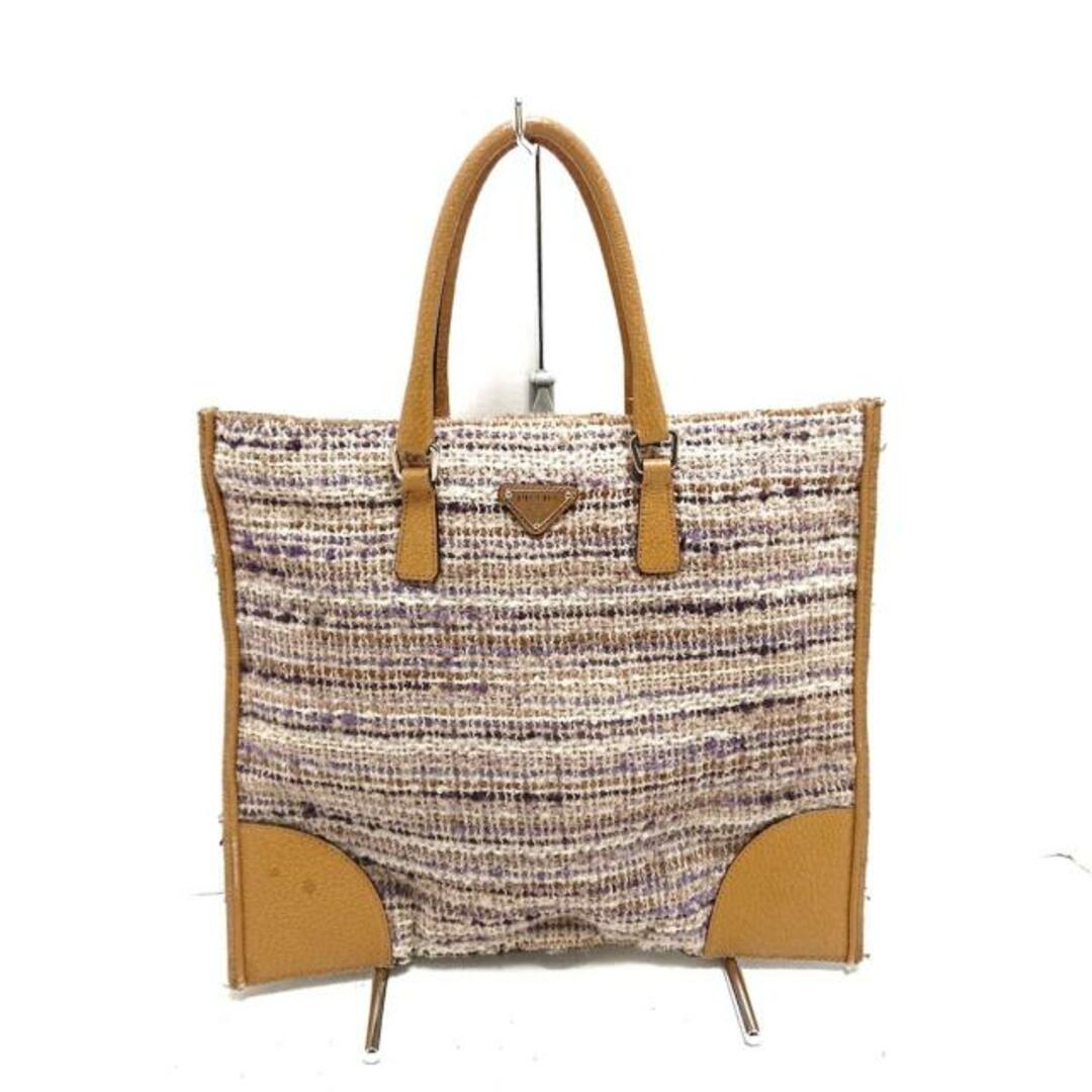 PRADA(プラダ) トートバッグ - ベージュ×ライトブラウン×マルチ PRADA(プラダ) トートバッグ - ベージュ×ライトブラウン×マルチ