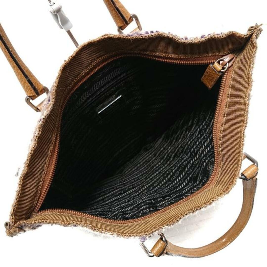PRADA(プラダ) トートバッグ - ベージュ×ライトブラウン×マルチ PRADA(プラダ) トートバッグ - ベージュ×ライトブラウン×マルチ