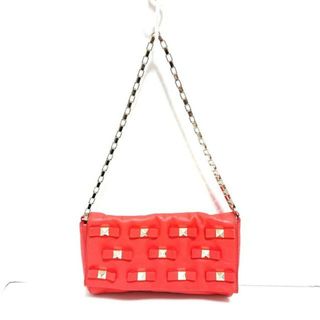 ケイトスペードニューヨーク(kate spade new york)のKate spade(ケイトスペード) ショルダーバッグ - PXRU4092 オレンジ×ゴールド スタッズ/チェーンショルダー レザー×金属素材(ショルダーバッグ)