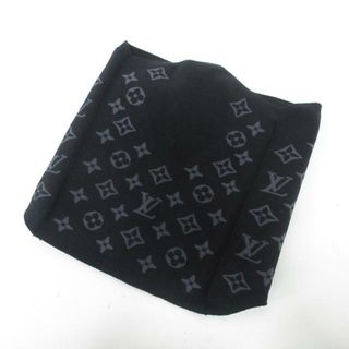 ルイヴィトン(LOUIS VUITTON)のLOUIS VUITTON(ルイヴィトン) マフラー美品  - M76814 黒×グレー スヌード/モノグラム柄 ナイロン×ポリウレタン(マフラー/ショール)