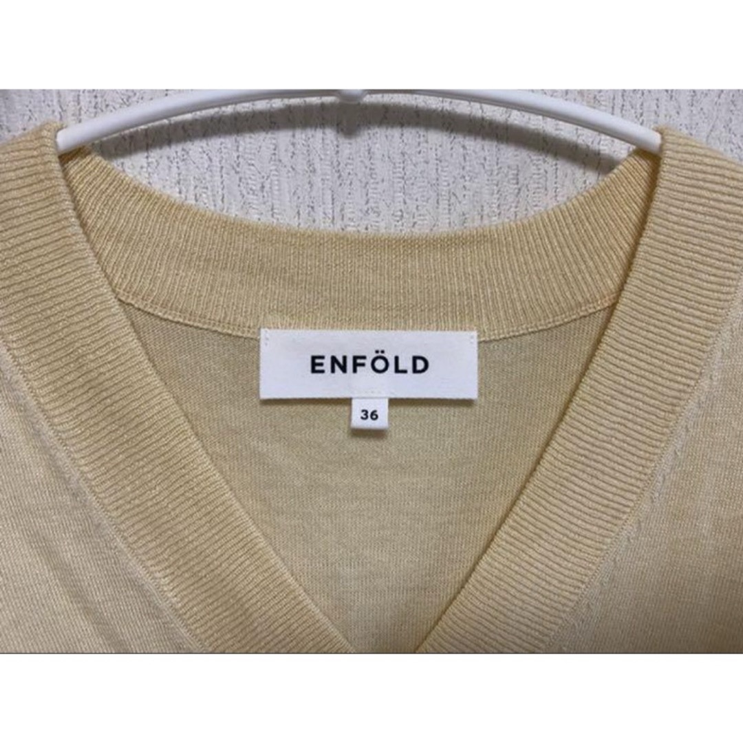 ENFOLD(エンフォルド)のENFOLD シルクコットン　Vネックワイドプルオーバー　ニット レディースのトップス(ニット/セーター)の商品写真