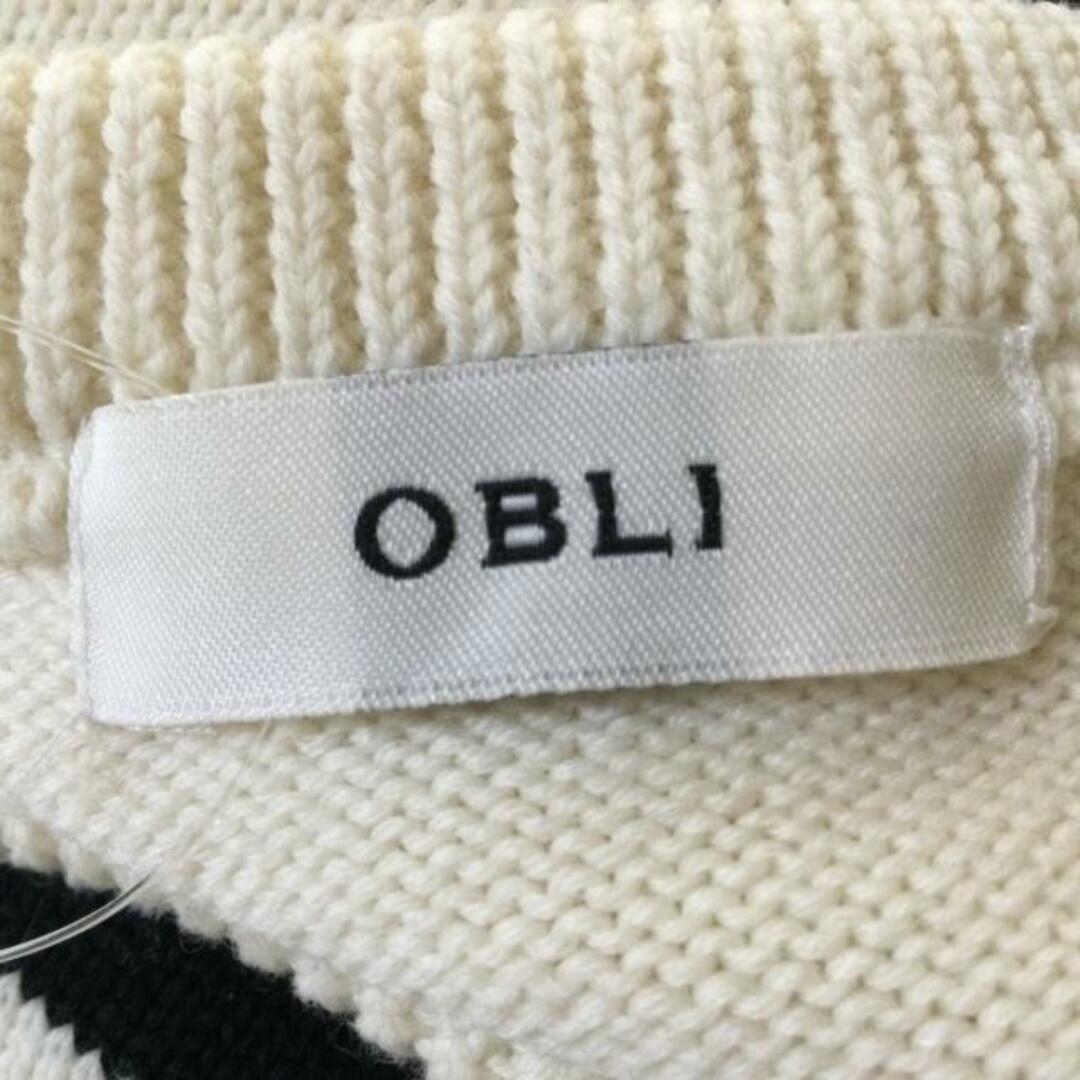 OBLI(オブリ)のOBLI(オブリ) 長袖セーター サイズ　　 レディース - アイボリー×黒 ボーダー レディースのトップス(ニット/セーター)の商品写真