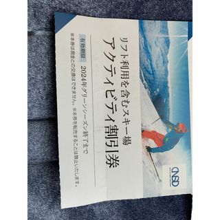 日本駐車場開発　株主優待券　スキー場リフト利用割引券　アクティビティ割引券(その他)