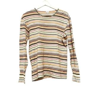 ポールスミス(Paul Smith)のPaulSmith(ポールスミス) 長袖Tシャツ サイズM メンズ - ベージュ×レッド×マルチ クルーネック/ボーダー(Tシャツ/カットソー(七分/長袖))