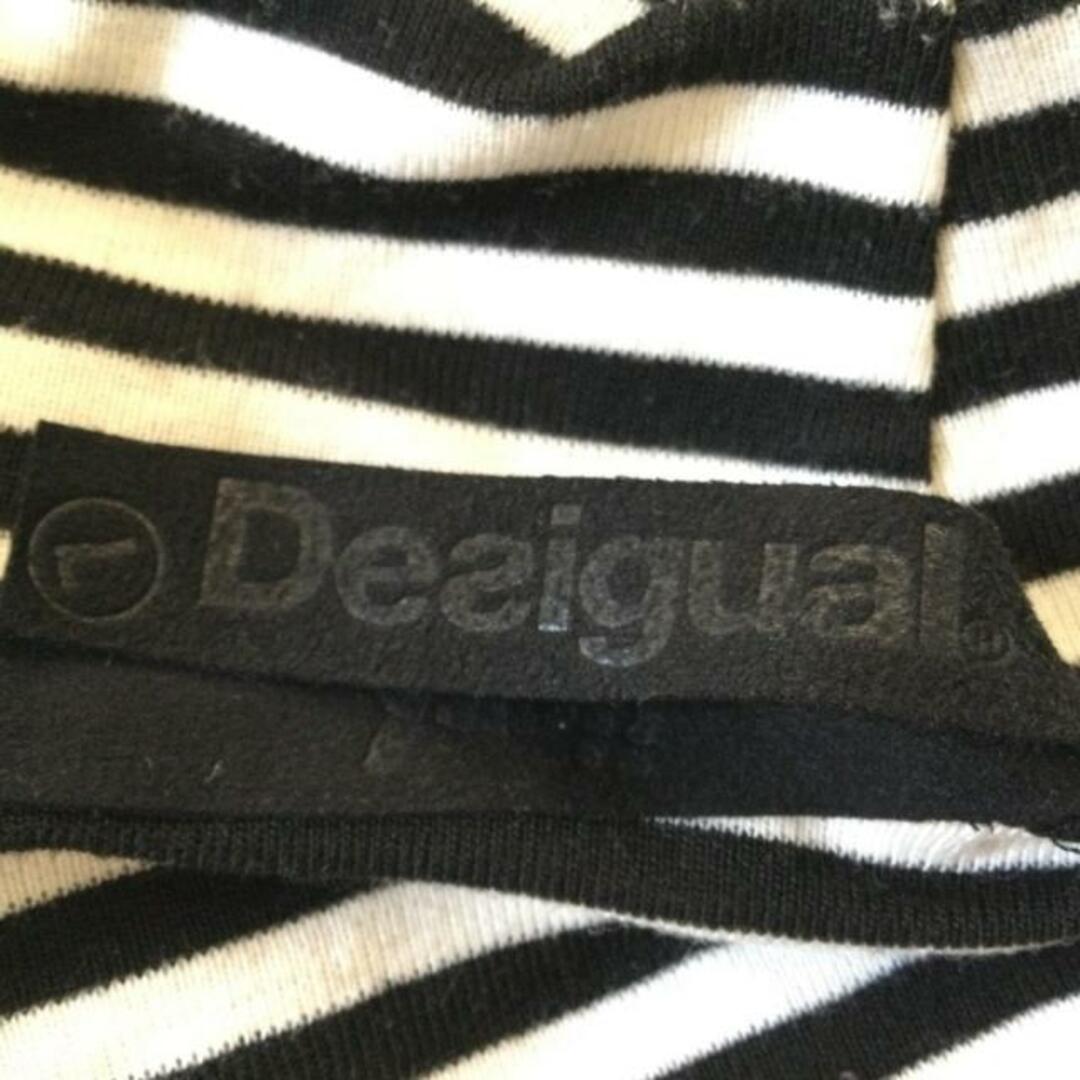 DESIGUAL(デシグアル)のDesigual(デシグアル) 長袖カットソー サイズL レディース美品  - 黒×白×レッド ボーダー/スパンコール レディースのトップス(カットソー(長袖/七分))の商品写真