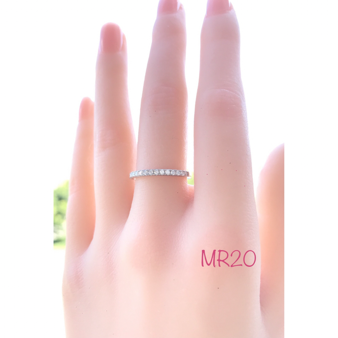 MR20／10.5号2.2㎜ハーフエタニティ モアサナイトリング♡シルバー925 レディースのアクセサリー(リング(指輪))の商品写真