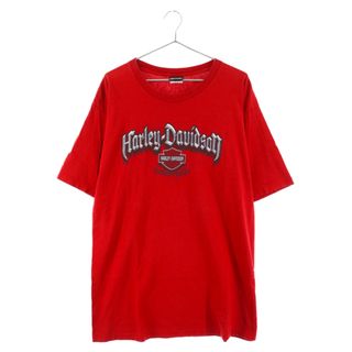 ハーレーダビッドソン(Harley Davidson)のHARLEY DAVIDSON ハーレーダビッドソン 00S VINTAGE ヴィンテージ プリントオーバーサイズ半袖Tシャツ レッド(Tシャツ/カットソー(半袖/袖なし))