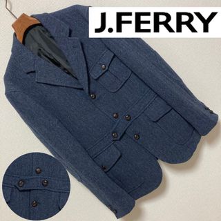 美品■J.FERRY■ツイード ノーフォーク ジャケット エルボーパッチ 48(テーラードジャケット)