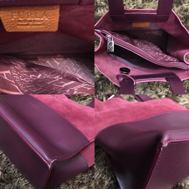 Furla(フルラ)の美品 フルラ FURLA ハンドバッグ レディース スエード×レザー ボルドー レディースのバッグ(ハンドバッグ)の商品写真