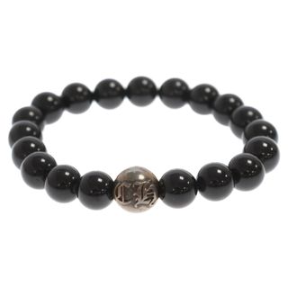 クロムハーツ(Chrome Hearts)のCHROME HEARTS クロムハーツ 10mm BEAD CHロゴボール 10mmビーズブレスレット ブラック/シルバー(ブレスレット)