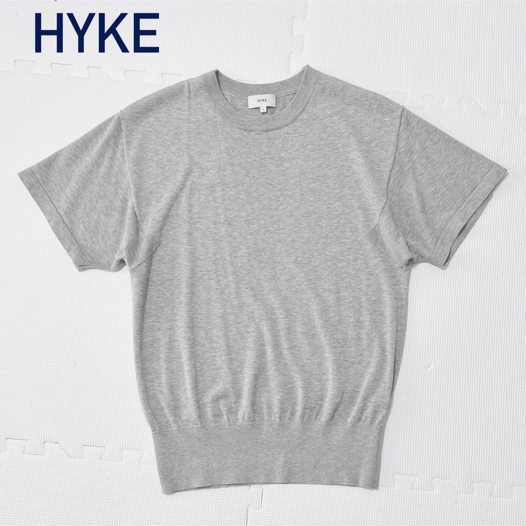 HYKE(ハイク)の【HYKE】 HALF SLEEVE SWEATER クルーネック半袖ニット レディースのトップス(ニット/セーター)の商品写真