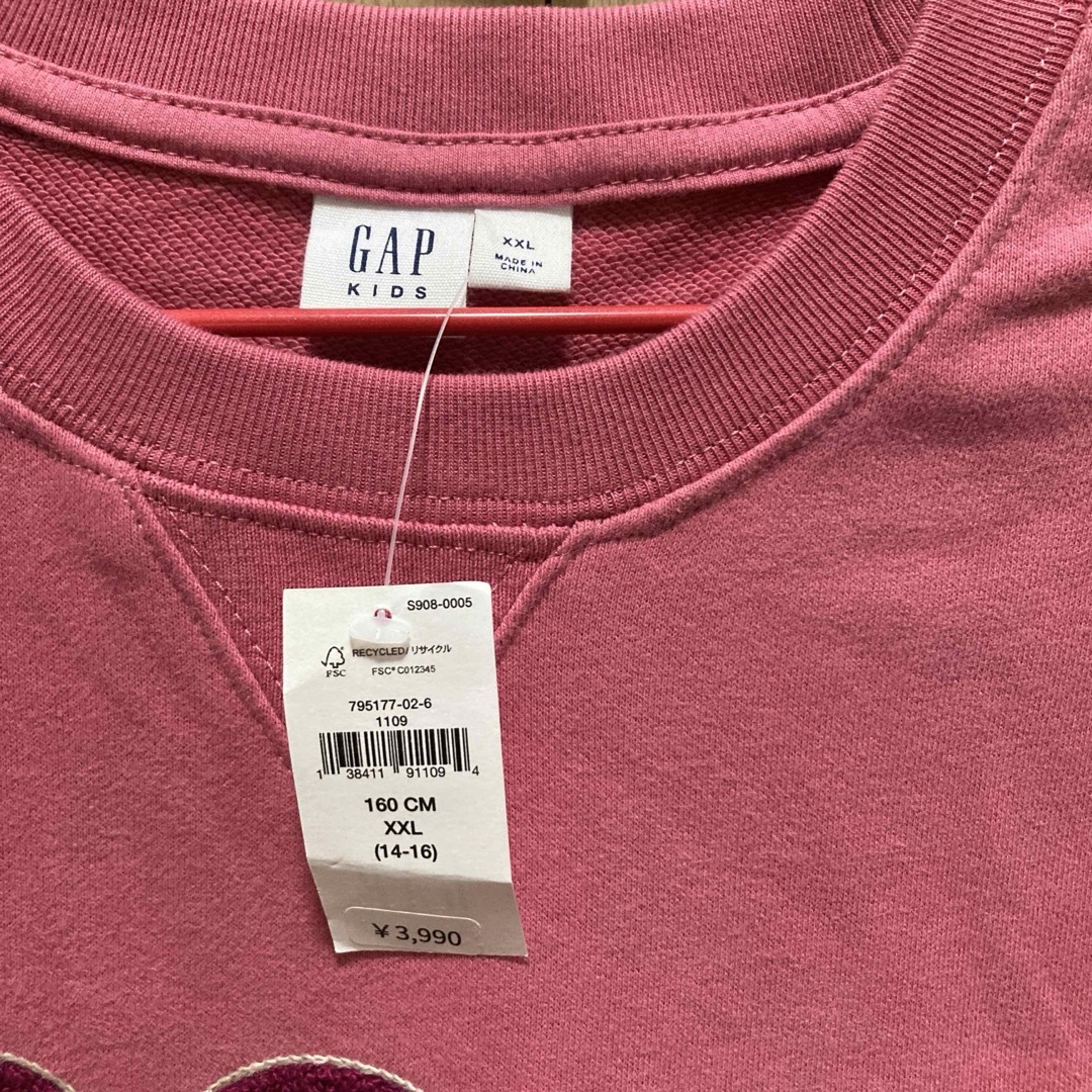 GAP Kids(ギャップキッズ)の新品未使用 GAP トレーナー キッズ/ベビー/マタニティのキッズ服女の子用(90cm~)(Tシャツ/カットソー)の商品写真