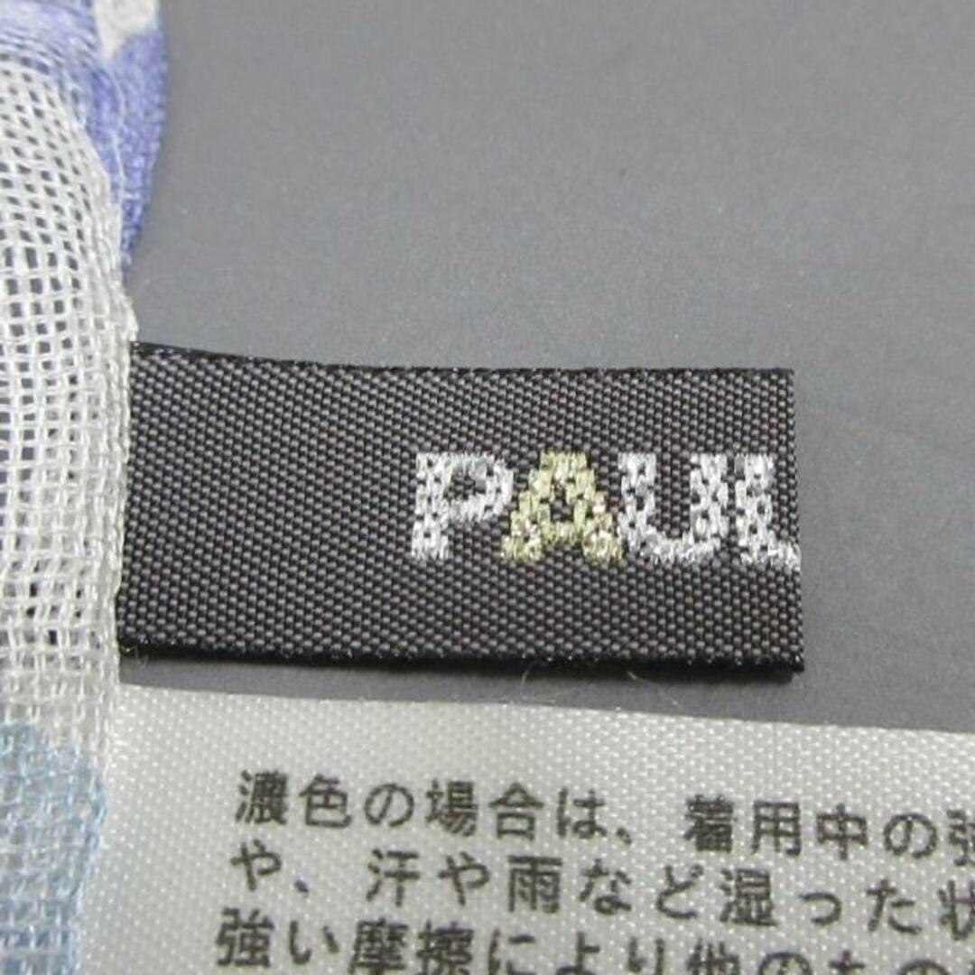 PAULE KA(ポールカ)のPAULEKA(ポールカ) ストール(ショール)美品  - アイボリー×ライトブルー×マルチ シースルー シルク レディースのファッション小物(マフラー/ショール)の商品写真