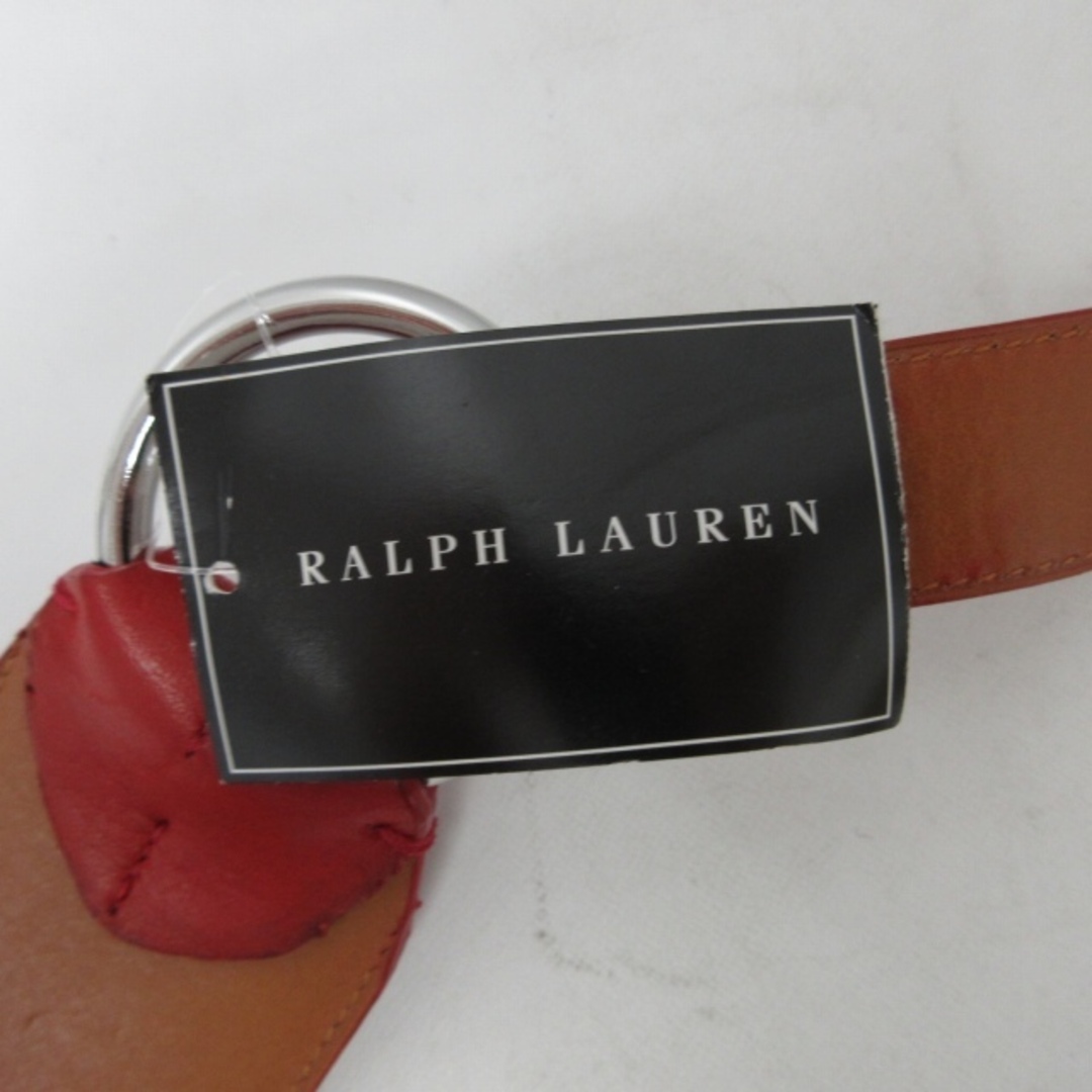 Ralph Lauren(ラルフローレン)のラルフローレン RALPH LAUREN レザーベルト Wストラップ 赤 M メンズのファッション小物(ベルト)の商品写真