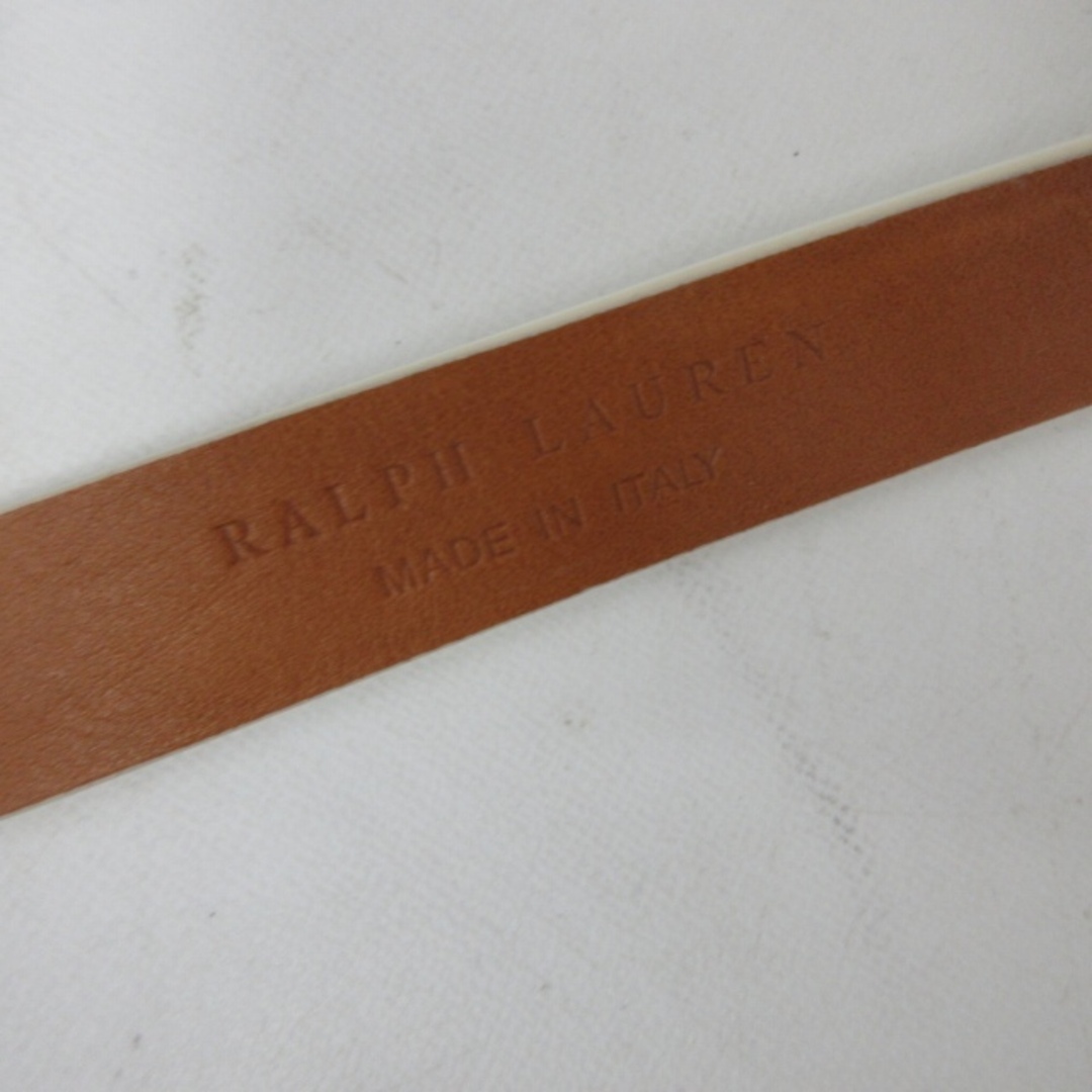 Ralph Lauren(ラルフローレン)のラルフローレン RALPH LAUREN レザーベルト シルバー金具 白 S メンズのファッション小物(ベルト)の商品写真