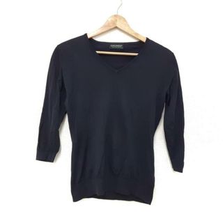 ジョンスメドレー(JOHN SMEDLEY)のJOHN SMEDLEY(ジョンスメドレー) 長袖カットソー サイズM レディース美品  - ネイビー Vネック(カットソー(長袖/七分))