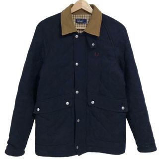 フレッドペリー(FRED PERRY)のFRED PERRY(フレッドペリー) コート サイズS レディース - ダークネイビー×ブラウン 長袖/中綿/ジップアップ/冬(その他)