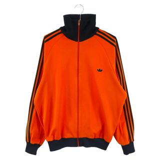 アディダス(adidas)のadidas アディダス 80's VINTAGE ヴィンテージ デサント製 トレフォイル トラックジャケット 三本線 オレンジxブラック ジャージ(フライトジャケット)