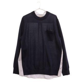 サカイ(sacai)のSacai サカイ SWITCHED PULLOVER SHIRTS SWEATERスイッチドプルオーバーシャツセーター ニットドッキング長袖シャツ SCM-030(シャツ)