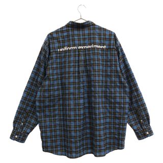 ユニフォームエクスペリメント(uniform experiment)のUNIFORM EXPERIMENT ユニフォームエクスペリメント 21SS BAGGY REGULAR COLLAR CHECK SHIRT バギーレギュラーカラー 長袖チェックシャツ ブルー UE-210045(シャツ)