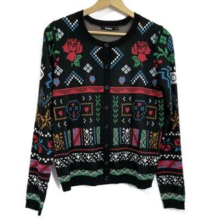 デシグアル(DESIGUAL)のDesigual(デシグアル) カーディガン サイズM レディース美品  - 黒×レッド×マルチ 長袖(カーディガン)