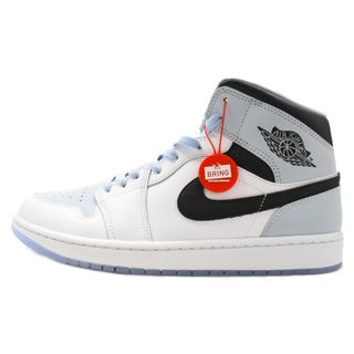 ナイキ(NIKE)のNIKE ナイキ AIR JORDAN 1 MID Ice Blue Nubuck エアジョーダン1ミッド アイスブルーヌバック ミドルカットスニーカーシューズ ホワイト/ライトブルーUS11 DV1308-104(スニーカー)