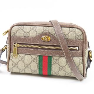 グッチ(Gucci)の美品 GUCCI グッチ オフィディア ミニバッグ 現行 斜め掛けOK シェリーライン ショルダーバッグ GGスプリームキャンバス ベージュ レディース【中古】(ショルダーバッグ)