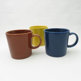 イッタラ(iittala)の美品 iittala イッタラ ティーマ マグカップ 3点 ハニー ブルー系 ブラウン系 SO998A1 (グラス/カップ)