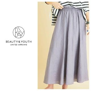 ビューティアンドユースユナイテッドアローズ(BEAUTY&YOUTH UNITED ARROWS)の未使用品 ビューティー&ユース リネンフレアスカート(ロングスカート)