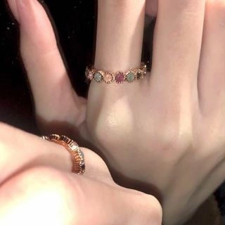 数量限定♡指輪　レディース　カラフル　ストーン　リング　韓国　アクセサリー(リング(指輪))