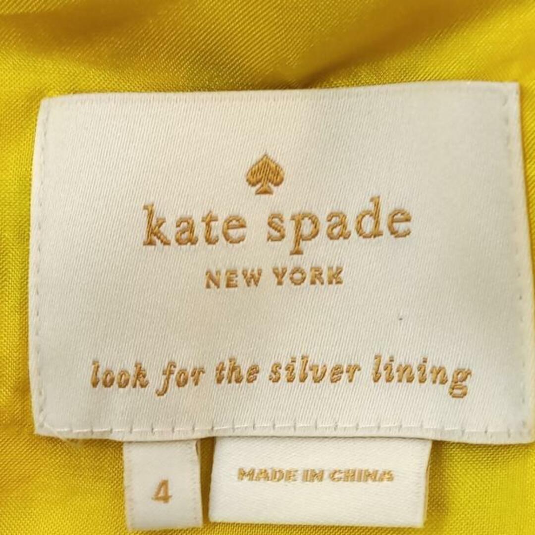 kate spade new york(ケイトスペードニューヨーク)のKate spade(ケイトスペード) ワンピース サイズ4 S レディース - イエロー×マルチ Vネック/ノースリーブ/ミニ/シルク/花柄 レディースのワンピース(その他)の商品写真