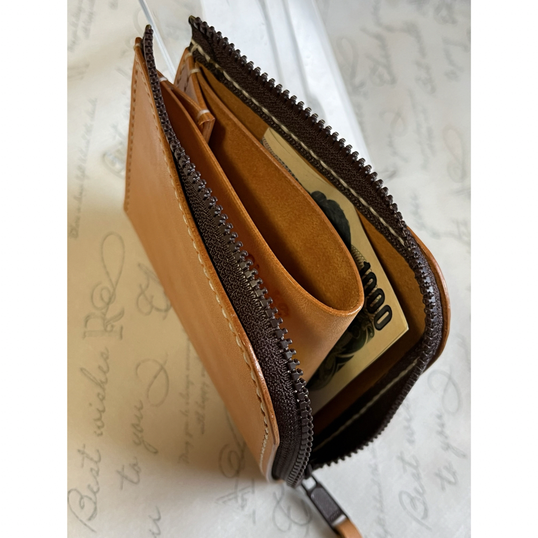 A78【ロロマレザー本革】　L字ファスナーウォレット　財布　オールハンドメイド　 ハンドメイドのファッション小物(財布)の商品写真