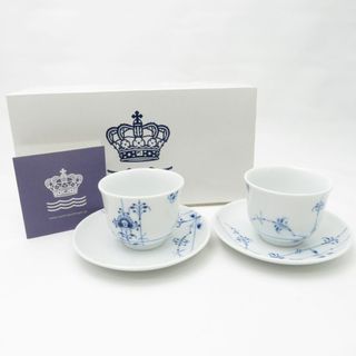 ロイヤルコペンハーゲン(ROYAL COPENHAGEN)の未使用 ROYAL COPENHAGEN ロイヤルコペンハーゲン ブルーパルメッテ 湯呑＆ソーサー 2客 ペア ゆのみ SM1749F (その他)