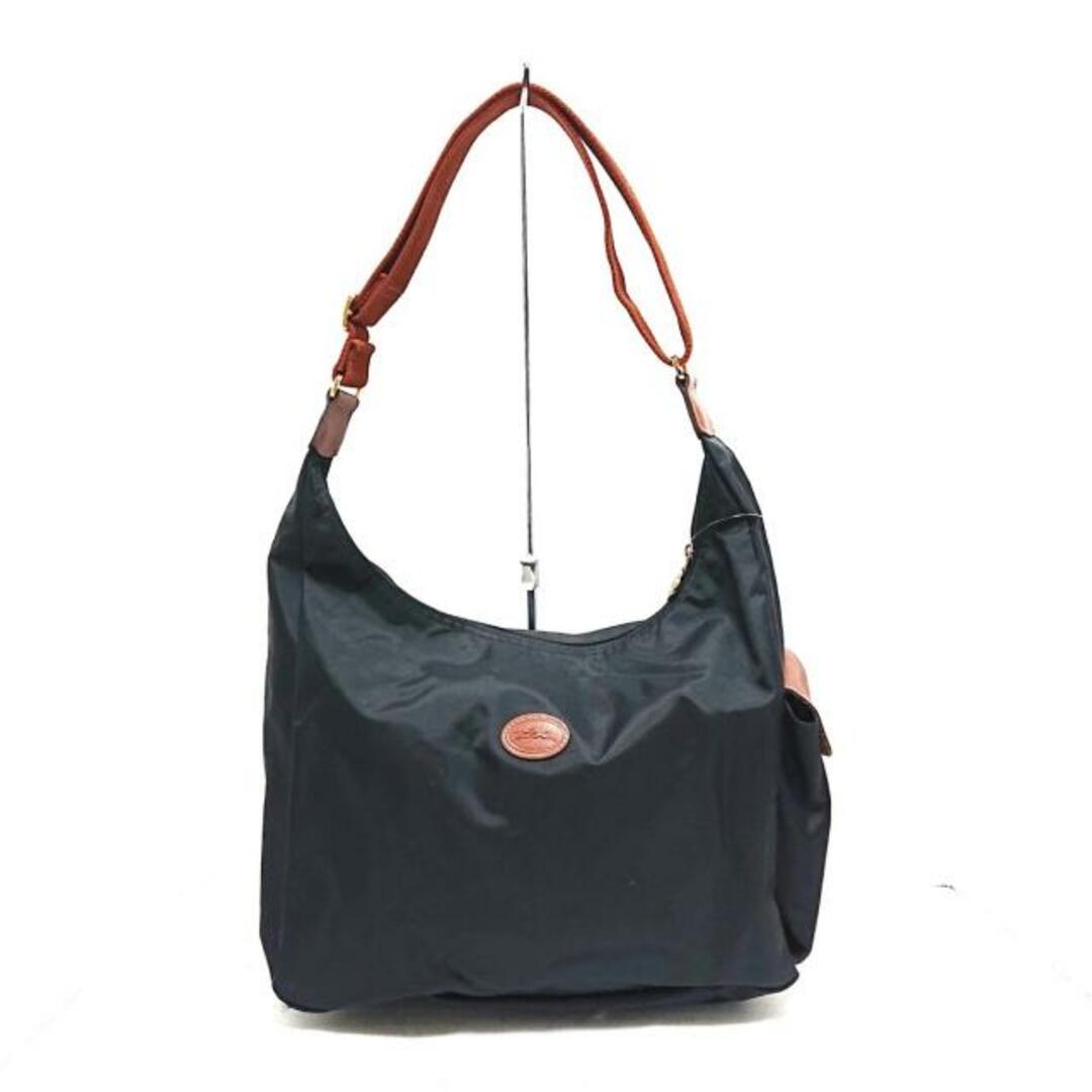 LONGCHAMP(ロンシャン)のLONGCHAMP(ロンシャン) ショルダーバッグ - 黒×ブラウン ナイロン×レザー レディースのバッグ(ショルダーバッグ)の商品写真