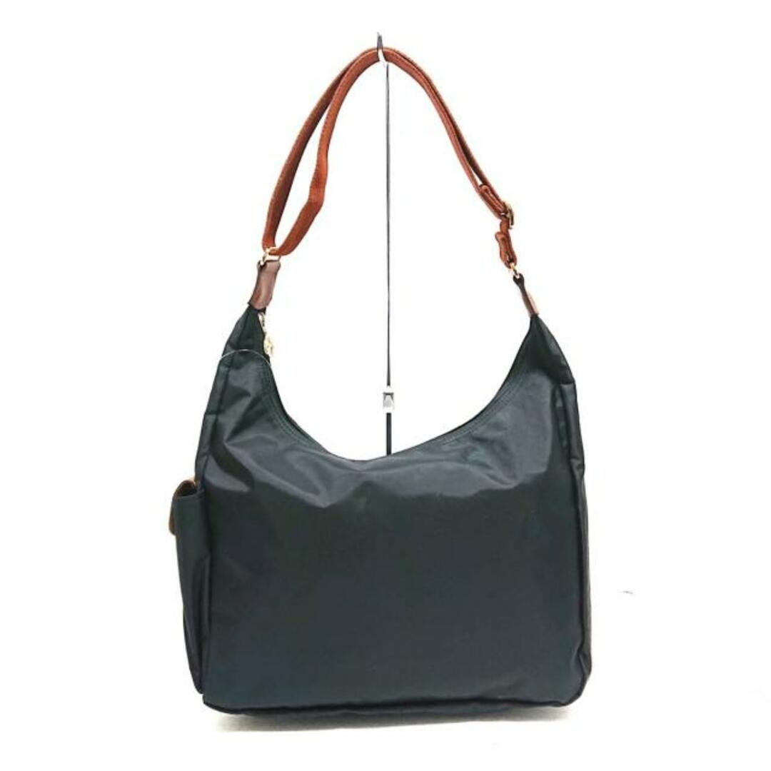 LONGCHAMP(ロンシャン)のLONGCHAMP(ロンシャン) ショルダーバッグ - 黒×ブラウン ナイロン×レザー レディースのバッグ(ショルダーバッグ)の商品写真