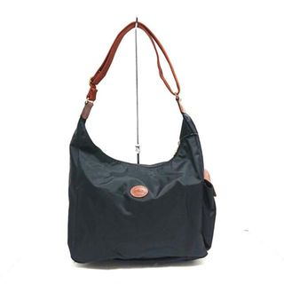 ロンシャン(LONGCHAMP)のLONGCHAMP(ロンシャン) ショルダーバッグ - 黒×ブラウン ナイロン×レザー(ショルダーバッグ)